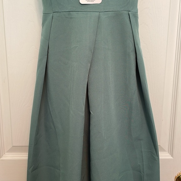 NWT Elia Cher Spaghetti Strap Teal Dress Size 4-6 Summer Sun Dress Pleated - Picture 4 of 13
